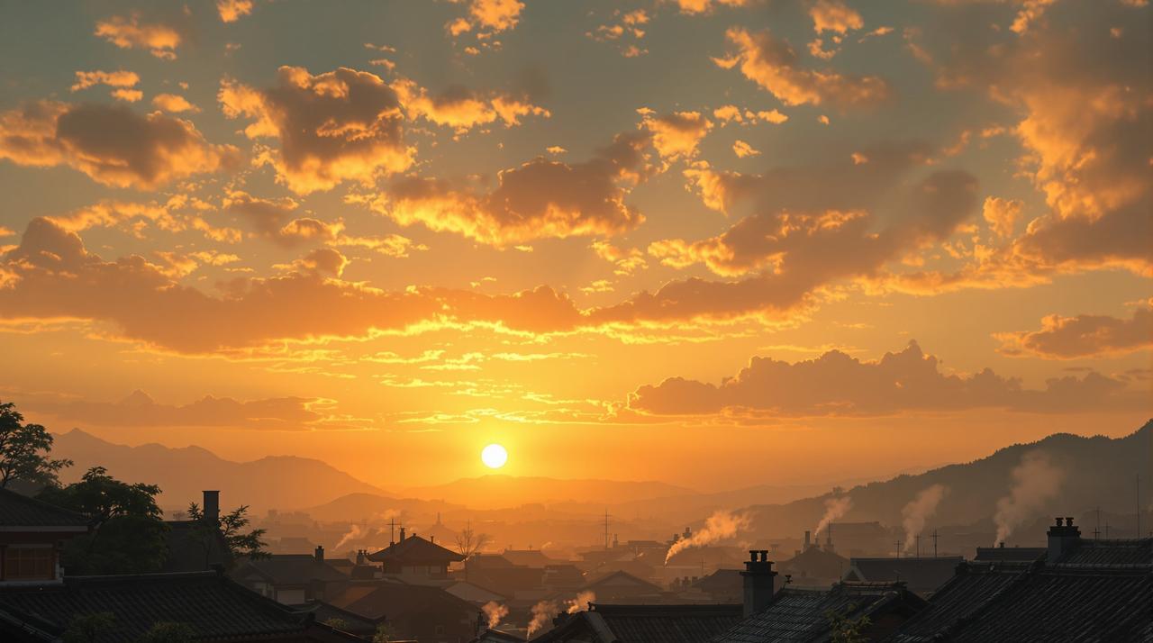 短剧在线看 - 暮色四合的温情剧场，夕阳下的乡村美景